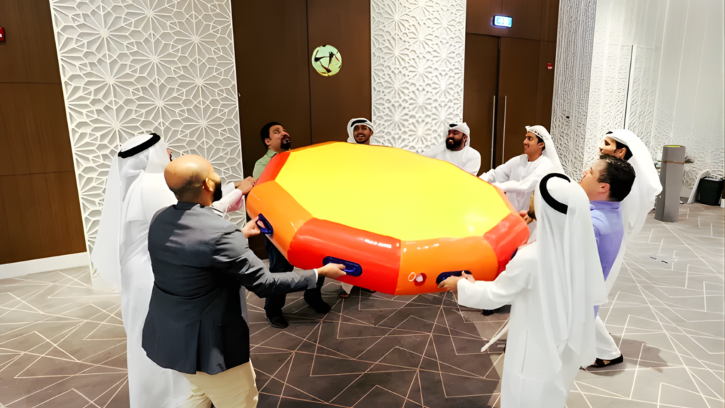 bouncing ball challenge team building activity
