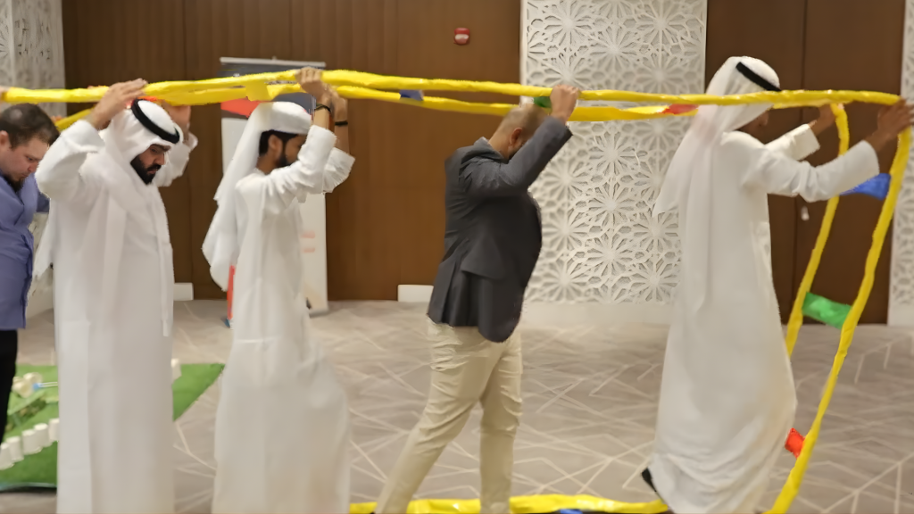 inflatable caterpillar race Team Building Activiity for DP World