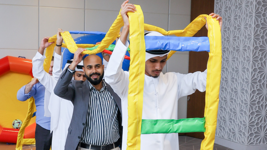 caterpillar race team building activity